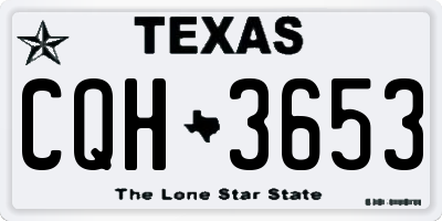 TX license plate CQH3653