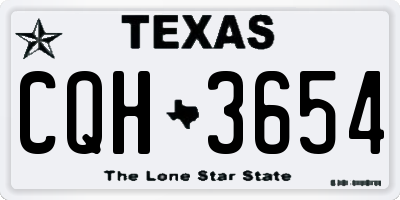 TX license plate CQH3654