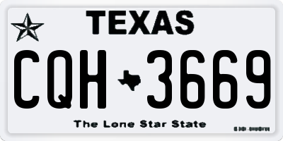 TX license plate CQH3669