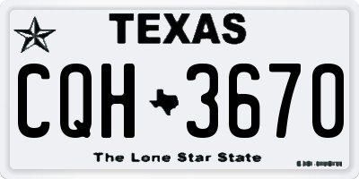 TX license plate CQH3670