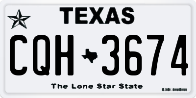 TX license plate CQH3674