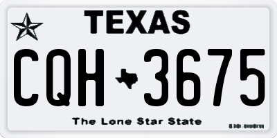 TX license plate CQH3675