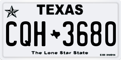 TX license plate CQH3680