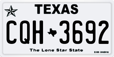 TX license plate CQH3692