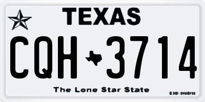 TX license plate CQH3714