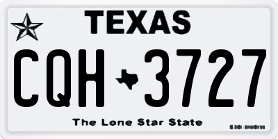 TX license plate CQH3727