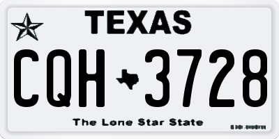 TX license plate CQH3728