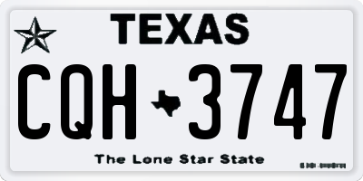 TX license plate CQH3747