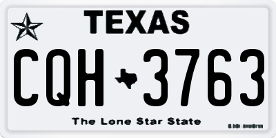 TX license plate CQH3763