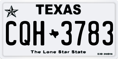 TX license plate CQH3783
