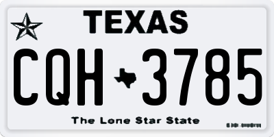 TX license plate CQH3785