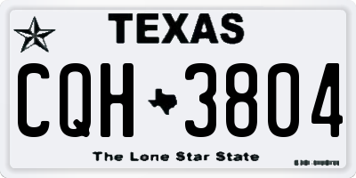 TX license plate CQH3804