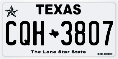 TX license plate CQH3807