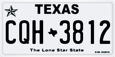 TX license plate CQH3812
