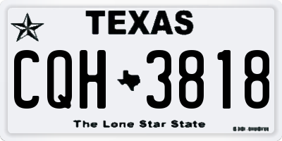 TX license plate CQH3818