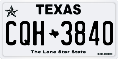 TX license plate CQH3840