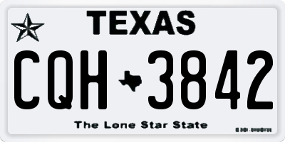 TX license plate CQH3842