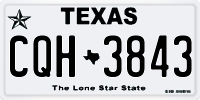 TX license plate CQH3843