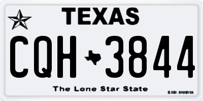 TX license plate CQH3844