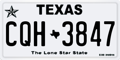 TX license plate CQH3847