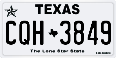 TX license plate CQH3849