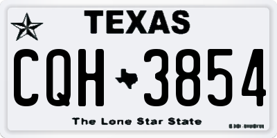 TX license plate CQH3854