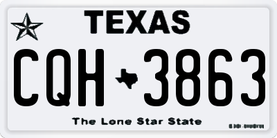 TX license plate CQH3863