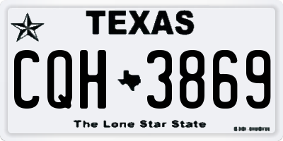 TX license plate CQH3869