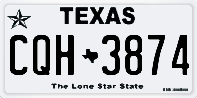 TX license plate CQH3874