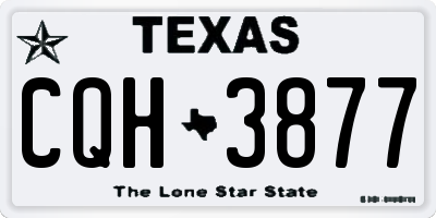 TX license plate CQH3877