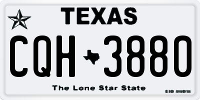 TX license plate CQH3880