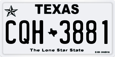 TX license plate CQH3881