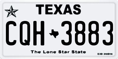 TX license plate CQH3883