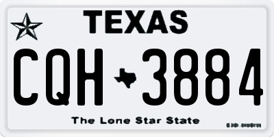 TX license plate CQH3884