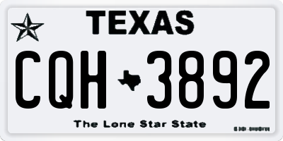 TX license plate CQH3892
