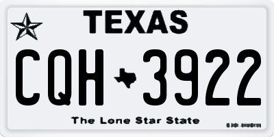 TX license plate CQH3922