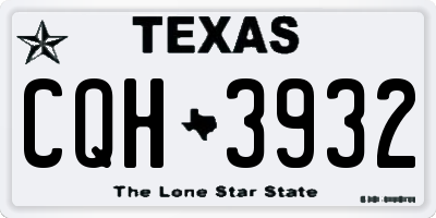 TX license plate CQH3932
