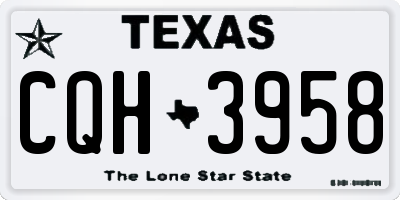 TX license plate CQH3958