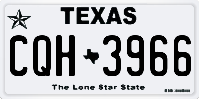 TX license plate CQH3966