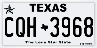 TX license plate CQH3968