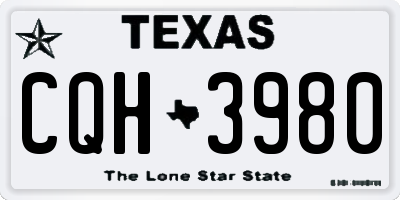 TX license plate CQH3980
