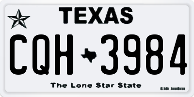 TX license plate CQH3984