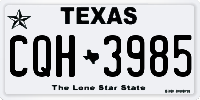 TX license plate CQH3985