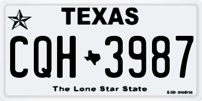 TX license plate CQH3987
