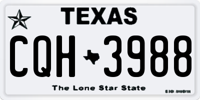 TX license plate CQH3988