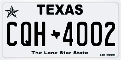 TX license plate CQH4002