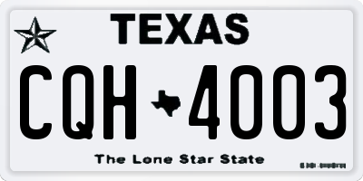 TX license plate CQH4003