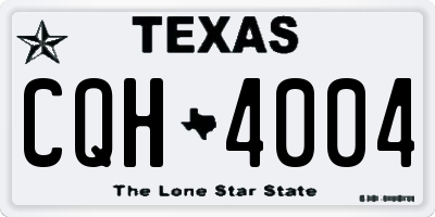TX license plate CQH4004