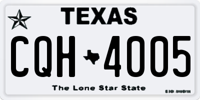TX license plate CQH4005