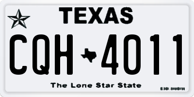 TX license plate CQH4011